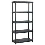 vidaXL Étagère de rangement à 5 niveaux Noir 91 5x45 7x185cm Plastique