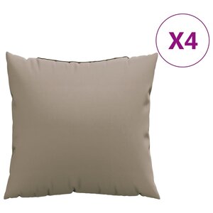 vidaXL Coussins de canapé lot de 4 taupe 50x50 cm tissu