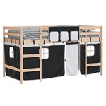 vidaXL Lit mezzanine pour enfants avec rideaux sans matelas 80x200 cm