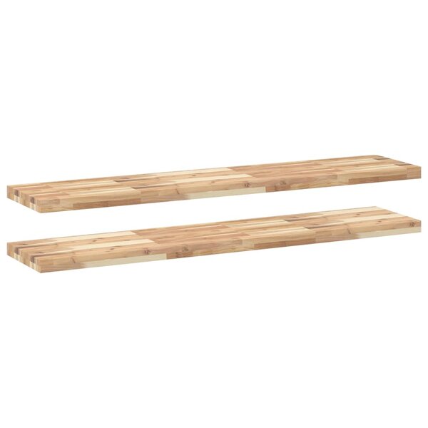 vidaXL Étagères flottantes 2 Pièces 120x30x4 cm acacia massif non traité