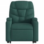 vidaXL Fauteuil inclinable de massage électrique Vert foncé Tissu
