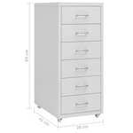 vidaXL Classeur mobile Gris 28x41x69 cm Métal