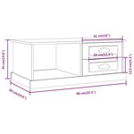 vidaXL Table basse Noir 90x50x35 cm Bois d'ingénierie