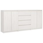 vidaXL Armoires latérales 3 Pièces blanc Bois de pin massif