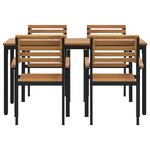 vidaXL Ensemble de salle à manger de jardin 5 pièces en bois d'acacia et métal