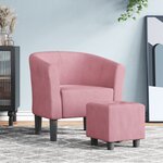 vidaXL Fauteuil cabriolet avec repose-pied rose velours