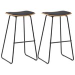 vidaXL Tabourets de bar lot de 2 noir similicuir