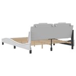 vidaXL Cadre de lit avec tête de lit Blanc 160x200 cm Similicuir