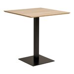 Table de café mélamine bois base en métal noir 70 x 70 x 75 cm