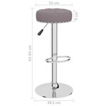 vidaXL Tabourets de bar lot de 2 taupe tissu