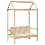 vidaXL Ensemble de lit et de banc avec toit 75x190 cm bois pin massif