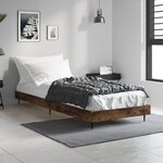 vidaXL Cadre de lit sans matelas chêne fumé 75x190cm bois d'ingénierie