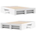 vidaXL Cadre de lit Blanc 120x190 cm bois d'ingénierie
