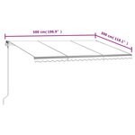 vidaXL Auvent rétractable automatique 500x300 cm Crème