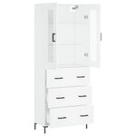 vidaXL Buffet haut Blanc 69 5x34x180 cm Bois d'ingénierie
