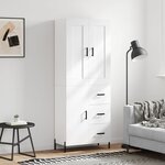 vidaXL Buffet haut Blanc 69 5x34x180 cm Bois d'ingénierie