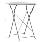 vidaXL Mobilier de bistro 3 Pièces Acier Gris