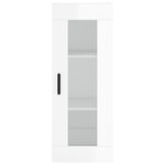 vidaXL Buffet haut Blanc brillant 34 5x34x180 cm Bois d'ingénierie