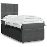 vidaXL Sommier à lattes de lit et matelas Gris foncé 90x190 cm Tissu