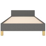 vidaXL Cadre de lit avec tête de lit Gris foncé 100x200 cm Tissu
