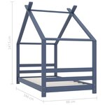 vidaXL Cadre de lit d'enfant Gris Bois de pin massif 80x160 cm