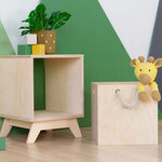 Boîte de rangement bois modèle 3 - poignées corde - bois naturel - 33 x 33 x 37 cm