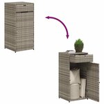 vidaXL Armoire de rangement de jardin gris 55x55x111 cm résine tressée