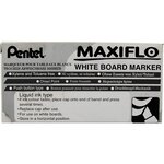 Marqueur tableaux blancs maxiflo  pointe biseautée large  noir x 12 pentel