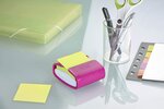 Dévidoir z-notes Super Sticky PRO Fuchsia + 1 bloc vert néon 76x76 mm 90 feuilles POST-IT