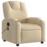 vidaXL Fauteuil inclinable de massage électrique crème tissu
