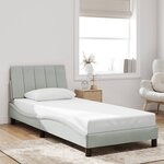 vidaXL Cadre de lit avec lumières LED gris clair 90x200 cm velours