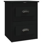 vidaXL Table de chevet murale noir 41 5x36x53 cm