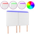 vidaXL Tête de lit à LED Blanc 144x5x118/128 cm Similicuir