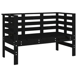 vidaXL Banc de jardin noir 111 5x53x71 cm bois massif de pin