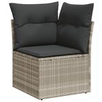 vidaXL Salon de jardin avec coussins 13 Pièces gris clair résine tressée
