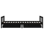 vidaXL Cadre de lit enfant avec tiroirs noir 90x200 cm bois pin massif