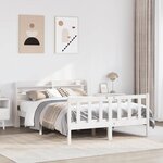 vidaXL Cadre de lit sans matelas blanc 140x200 cm bois de pin massif