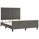 vidaXL Cadre de lit avec tête de lit Gris foncé 140x200 cm Velours