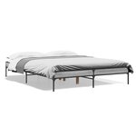 vidaXL Cadre de lit sonoma gris 160x200 cm bois d'ingénierie et métal