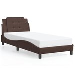vidaXL Cadre de lit avec lumières LED marron 80x200 cm similicuir