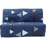 Banquette BZ - Tissu 100  Coton bikini bleu - Couchage 140 x 190 cm - 145 x 100 x 90 cm