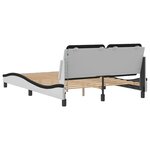 vidaXL Cadre de lit avec lumières LED blanc noir 140x200 cm similicuir
