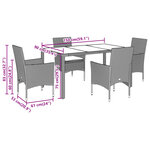 vidaXL Ensemble à manger de jardin et coussins 5 Pièces beige rotin verre