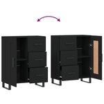 vidaXL Buffet noir 69 5x34x90 cm bois d'ingénierie