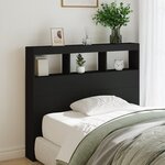 vidaXL Armoire tête de lit avec LED noir 120x17x102 cm