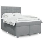 vidaXL Sommier à lattes de lit avec matelas Gris clair 140x200cm Tissu