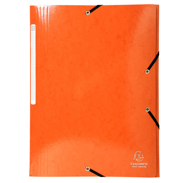 Chemise 3 rabats élastiques Max Capacité IDERAMA Carte pelliculée 425g Orange EXACOMPTA
