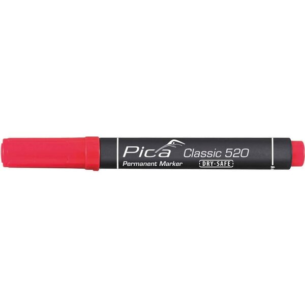 Pica marqueur permanent dry-safe classic 1- 4 mm rond rouge