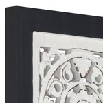 vidaXL Panneau mural sculpté à la main MDF 40x40x1 5 cm Noir et blanc