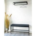House Nordic Banc Avery avec étagère et coussin Noir